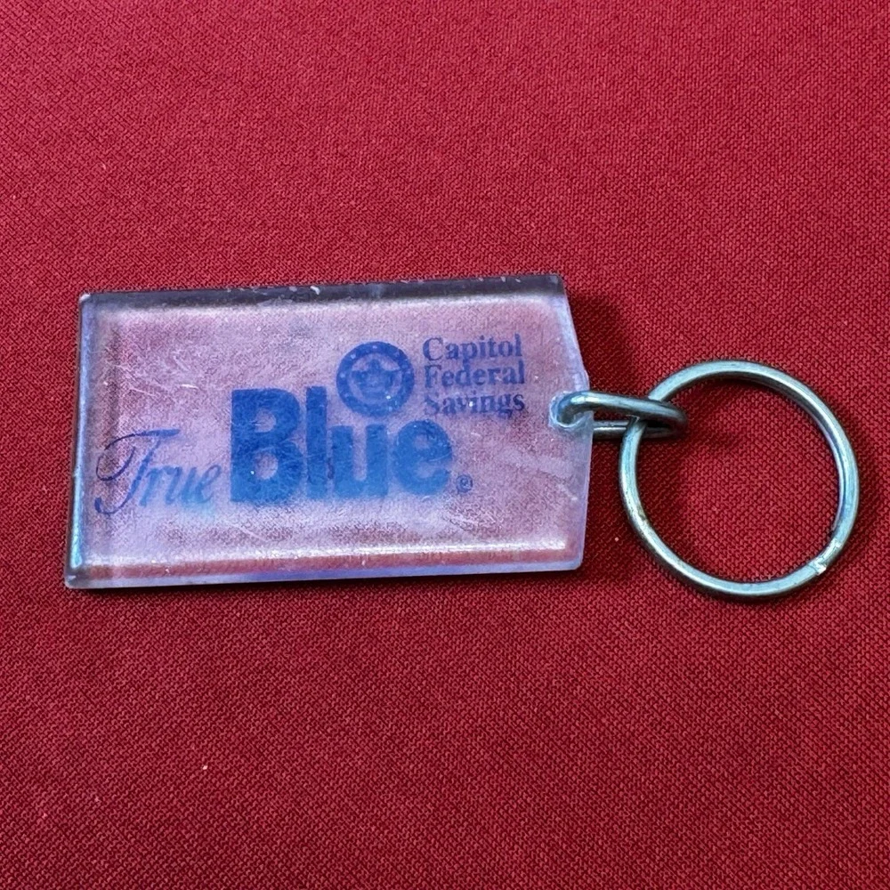 Capitol‎ Federal Savings Bank True Blue Plastic Clear Keychain Key Ring